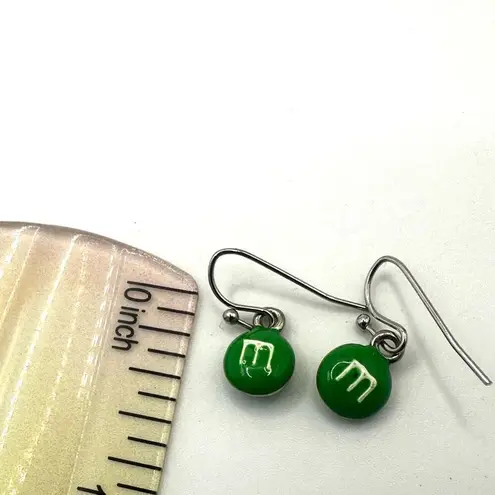 M and M small green M and M earrings