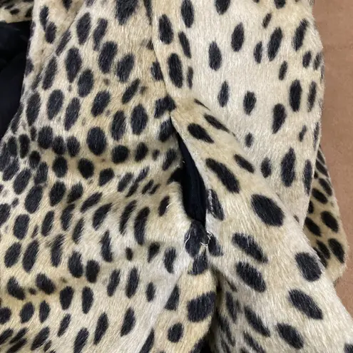 Vintage 60's 70's Leopard Faux Fur Coat Fits S