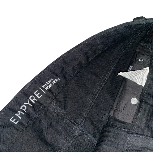 Empire Eileen Mom Jeans with Checkered Stripe Black Size undefined