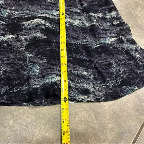 CALVIN RUCKER 100% Silk Tunic Sheer Dress Blue Ocean Wave Womens Sz M Beach EUC Size M
