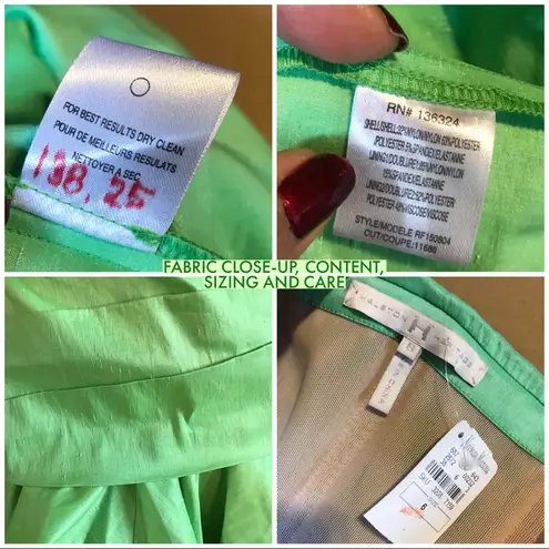 Halston Heritage GREEN STRAPLESS RUFFLE MINI DRESS NWT (6)