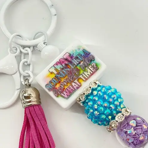 The Bar Keychain purse charm Beaded Keychain For Women,  Keychain, Silicone bead keyc