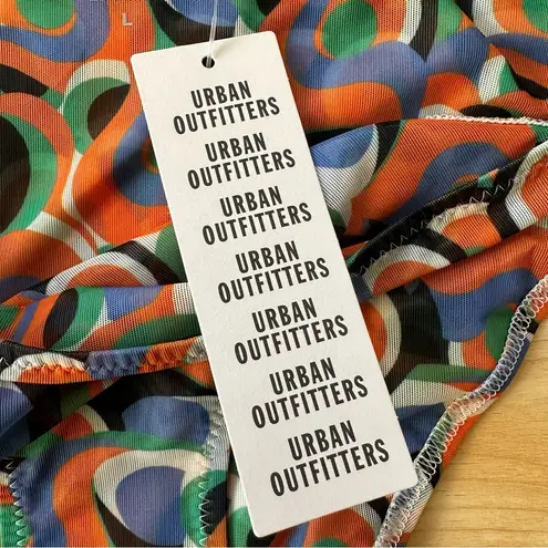 Solid & Striped Iris Printed Side Tie Mesh Bikini Bottom in Optic Swirl - Large