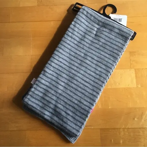 Dearfoams Fairisle Striped Scarf with Hearts, Sequins, Fray, Pink, Green