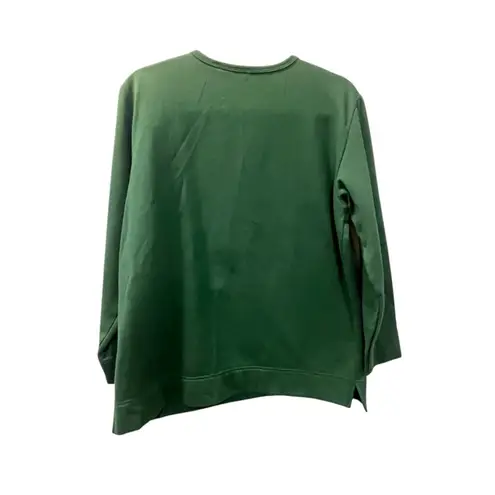 Vintage 90s Bobbie Brooks Christmas Sweater Size Med Embroidered Santa Holiday Green