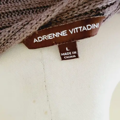 Adrienne Vittadini mushroom ribbed wrap cardigan size large