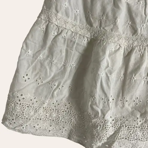 Juicy Couture Vintage  White Tiered Eyelet A-Line Mini Skirt Size Small