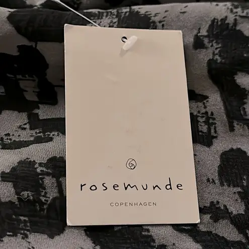 Rosemunde Copenhagen Blurred Animal Print Dress Size 42 NWT Viscose #6045 Black