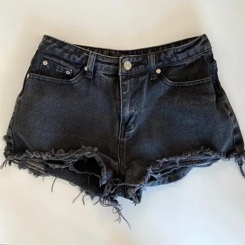 Missguided  Black Cutoff Denim Shorts Size 4