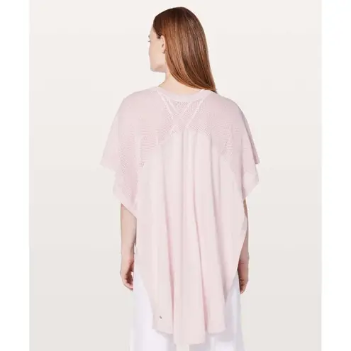 Lululemon  Long Weekend Wrap Transformable Mesh Sweater in Misty Pink One Size