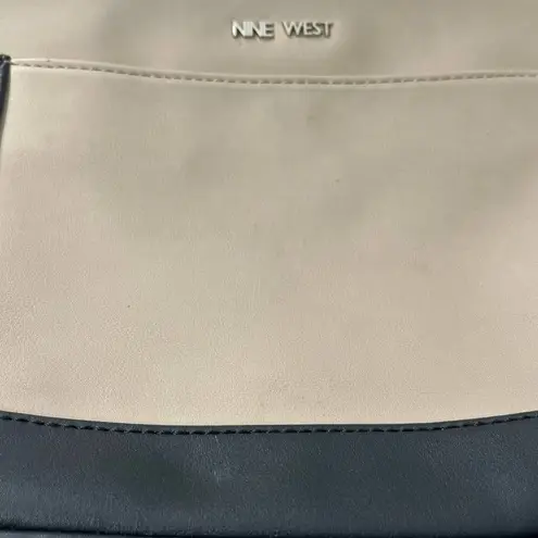 Nine West  Black Tan Color Block Multiple Pocket Cross Body Bag