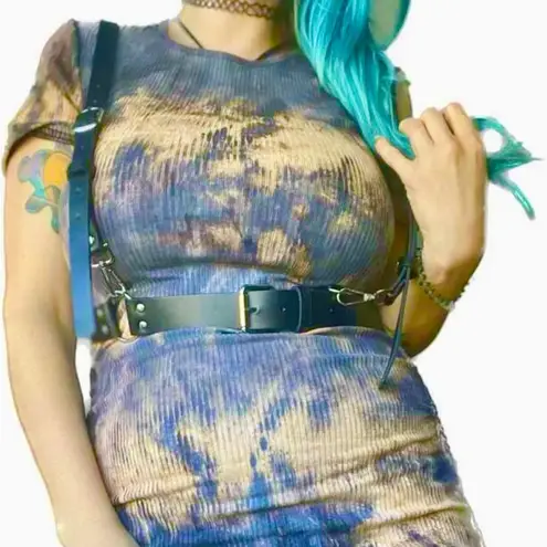 Black Harness Underbust Suspender O Ring Belt New