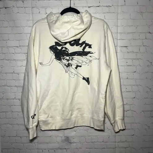 Olivia Rodrigo Sour Tour Cream Distressed Hoodie Fairy Art Wings Pullover Size M Size M