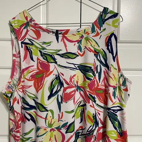 JBS Floral Sleeveless Dress Colorful Print Casual Summer Sun Dress Size XL