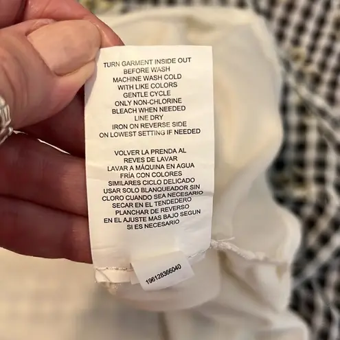 Rewind szS blk&wht checked w/flowers LSācold shoulder open back lined miniādress