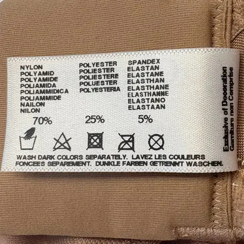 Glamorise Low Cut Wonderwire Lace Bra Size 36D Padded Straps Wicking Unlined Brown