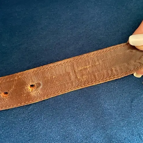 Jean Paul Gaultier Vintage Brown Leather Belt – 37″, Statement Buckle, Rare