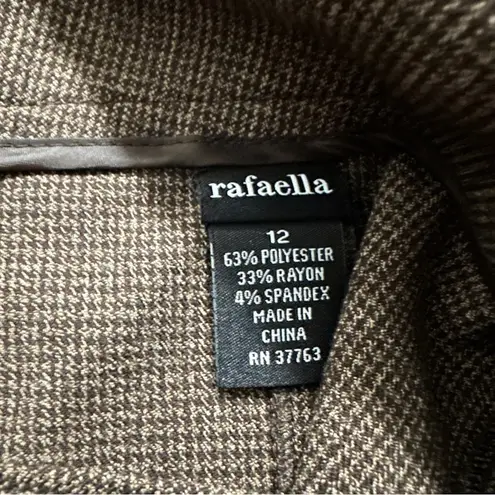 Rafaella Brown Small Houndstooth Print A-Line Workwear Career Skirt Size 12 NEW