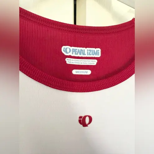 Pearl Izumi Red and White Cycling Shirt Activewear Dri-Fit Top Size Medium