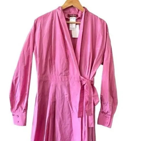 Max Mara Pink Taffeta Trench Coat Dress Size 12