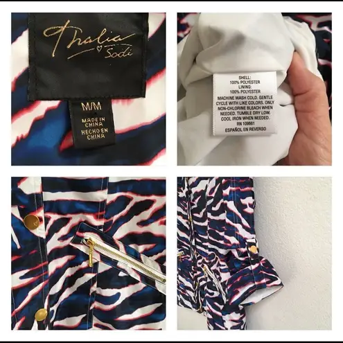 Thalia Sodi zebra animal print Anorak jacket M