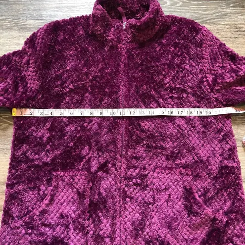Cuddl Duds  Plush Zip Up Purple Jacket L - Image 4