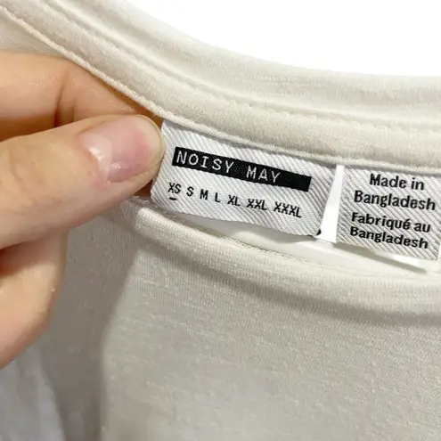 Noisy May Women's Size XS White Long Sleeve Cotton Tee Top NWT