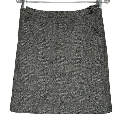 J Crew Skirt Womens 6 Gray Wool Blend Pencil Straight Skirt Office Casual Preppy