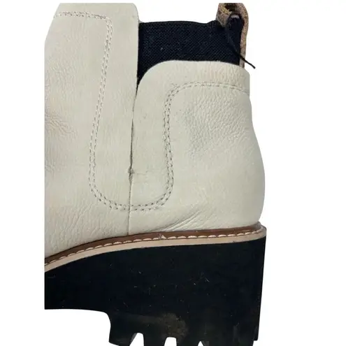 Dolce Vita ivory leather Huey H2O boots. Waterproof w/ lug heels. Sz 10 White