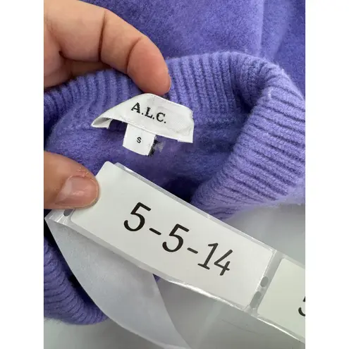 ALC Frank A.L.C Sweater Womens X Small Purple Crew Neck Ayden Pullover Wool Cashmere