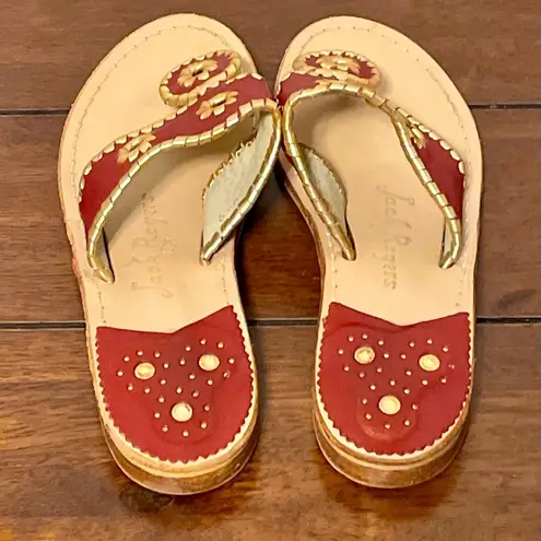 Jack Rogers  Jacks Sandals Garnet & Gold Sz 6