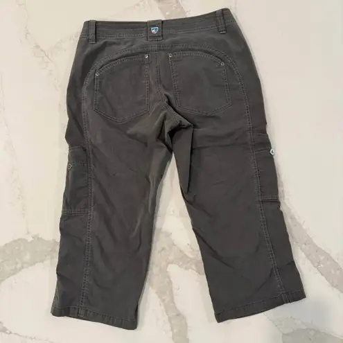Kuhl Free Range Cargo Capri Utility Pants Womens 4 Gray Gorpcore Hiking Outdoors