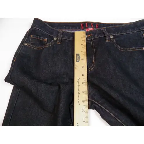 Elle Dark Wash Denim Jeans Size 10 Straight Leg Mid Rise Zip/Button