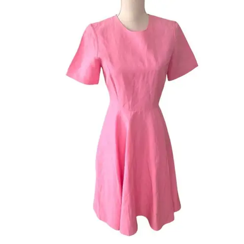 LAFAYETTE 148 NEW YORK Pink Silk & Linen Midi Dress 4 Pink