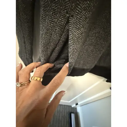 Kyodan  Alpine 1/4 Zip Double Brushed Jacquard‎ Sweater Size Black Gray Petite S