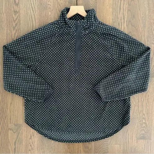 The Great x Eddie Bauer Polka Dot Fleece Quarter Zip Blue Grey Slate Small