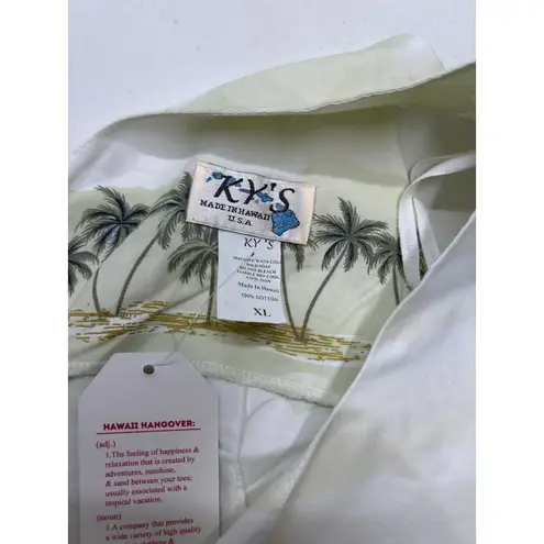 KY's Original Made in Hawaii USA Sleeveless Hawaiian Mini Dress . Size XL White