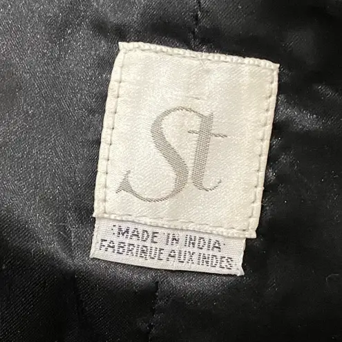 Vintage Y2K ST 100% Leather Halter Backless Black Vest Size 4