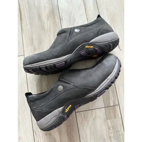 Dansko Shoes Womens 37 Patti Suede Gray Slip On Sneaker Vibram Clog Mule