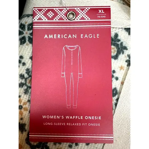 American Eagle Onesie Holiday Long Sleeves Waffle Knit Cozy  Onesie XL