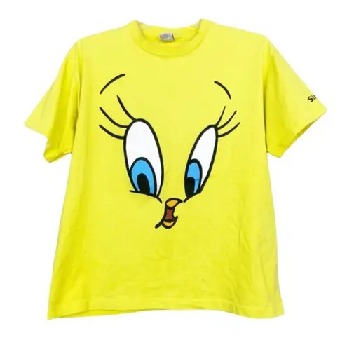 Vintage Tweety Bird Single Stitch Six Flags 90s Yellow T Shirt Sz L/XL Size L