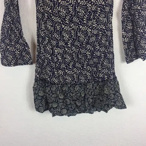 Stone Cold Fox Elsa Floral Off The Shoulder Mini Dress Navy Fern Size 0