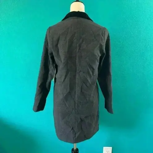 Obey NWT  N°89 Heather Charcoal Patti Trench Coat Single Breasted One Button XXS