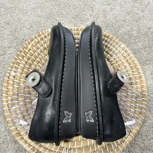 Alegria Women’s Leather Paloma Sea Turtle Clogs Mary Jane in Black Nappa 39/US 9