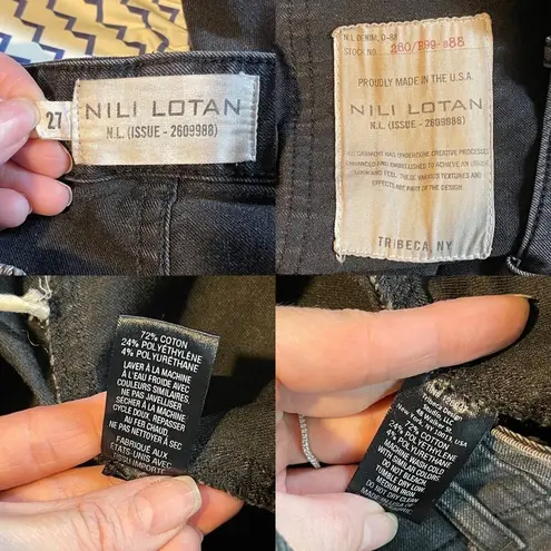 Nili Lotan Cropped French Military Pants Jeans Carbon Grey Cotton Utility SZ 27 Gray