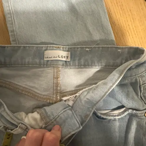 Loft  light color jeans 26/2 frayed high waisted