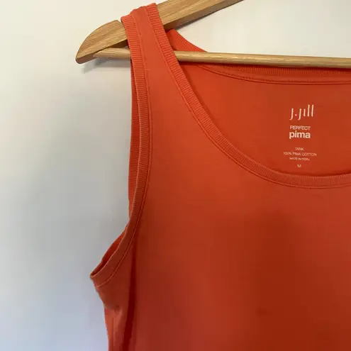 J.Jill perfect pima bright orange tangerine sleeveless tank top women's M FLAW Size M