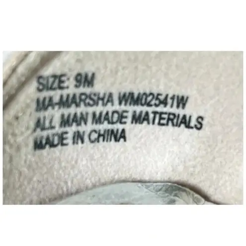 Mari A. Marsha Strappy Chunky Heel Nude Sandals Ankle Strap Faux Leather Size 9 Tan