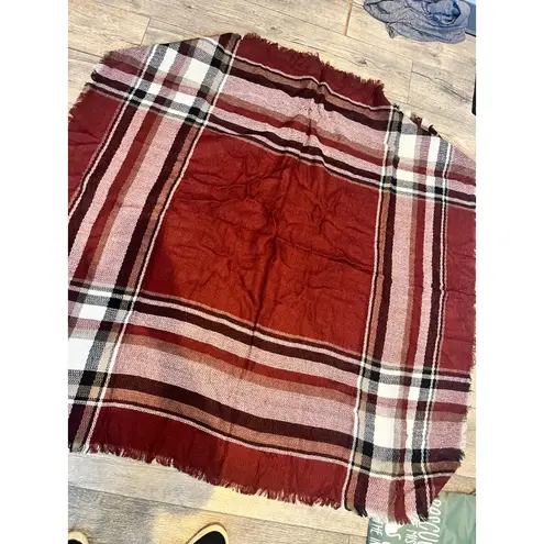 Red and Black Knit Scarf Wrap Perfect for Winter or Fall