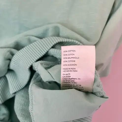 Pilcro Anthropologie Cropped Batwing Short Sleeve Cotton Sweatshirt Mint Green M